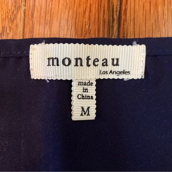 4/$10 - Monteau Navy Blue Tank Top With Lace Detailing - Picture 4 of 5